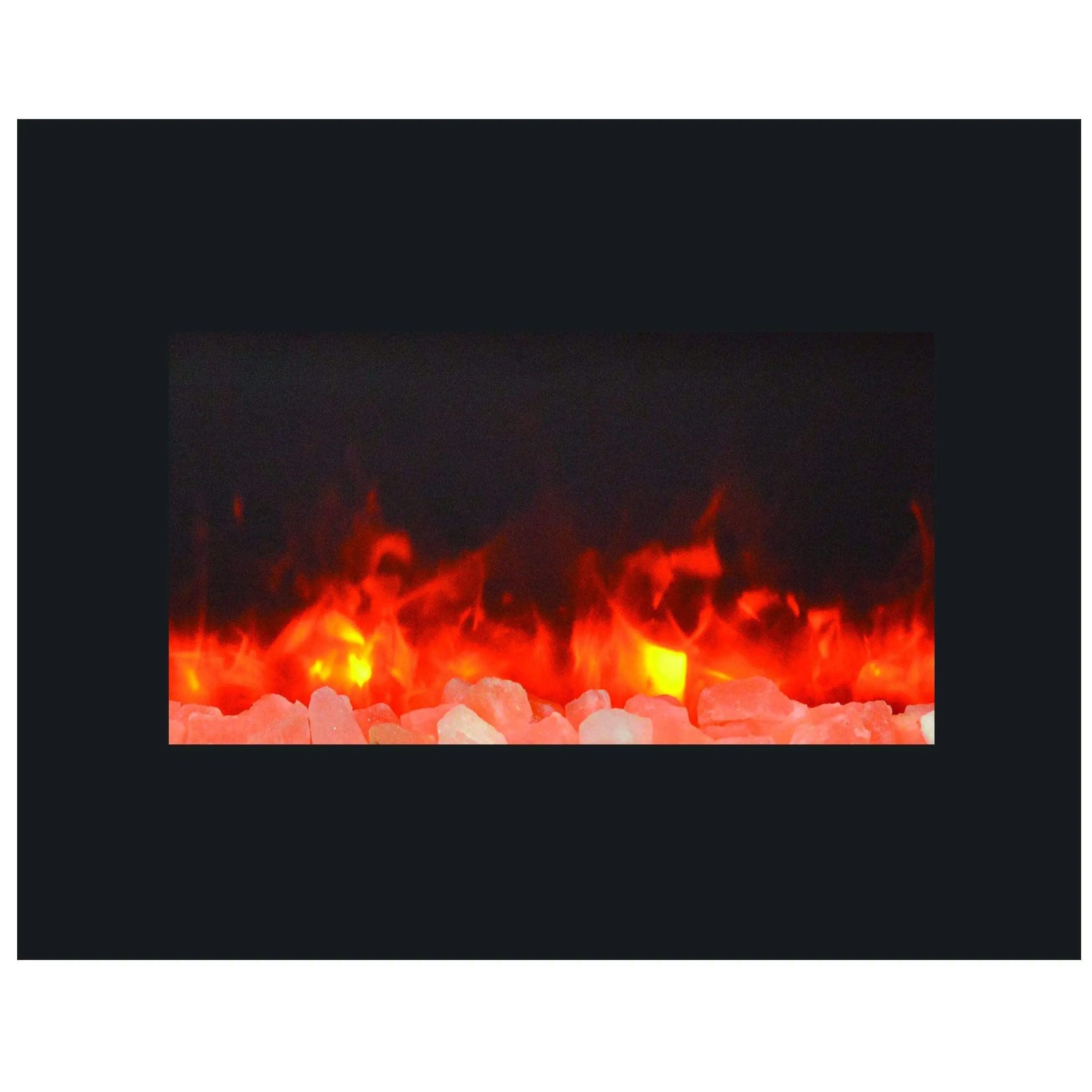Amantii Zero Clearance 26" Electric Fireplace ZECL-26-2923-BG with 29" x 23" Black Glass Surround