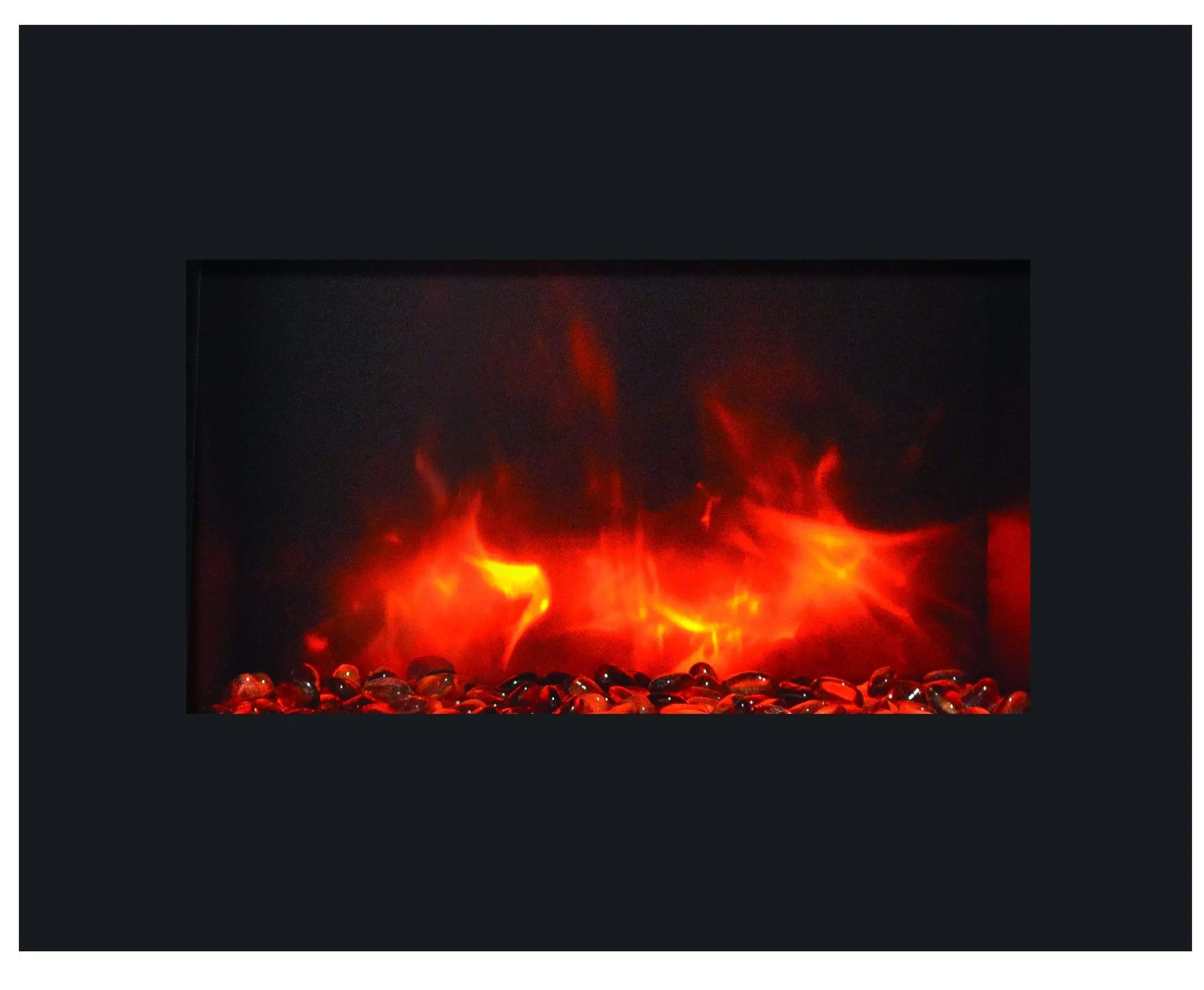 Amantii Zero Clearance 26" Electric Fireplace ZECL-26-2923-BG with 29" x 23" Black Glass Surround