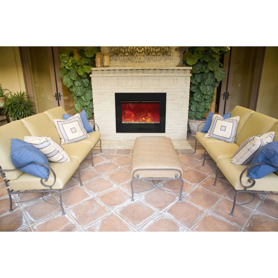 Amantii Zero Clearance Flush Mount 26" Electric Fireplace ZECL-26-2923-FLUSHMT-BG
