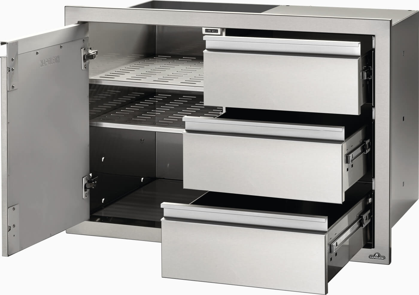 Napoleon Built-In Components 36" X 24" Stainless Steel Single Door & Triple Drawer BI-3624-1D3DR