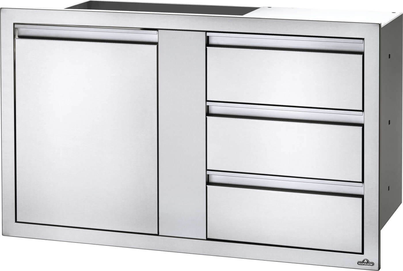 Napoleon Built-In Components 42" X 24" Stainless Steel Large Single Door & Triple Drawer BI-4224-1D3DR