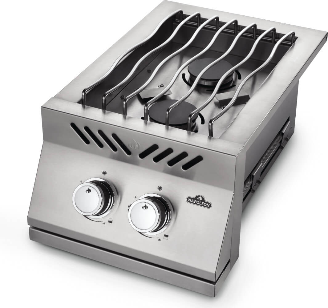 Napoleon Built-In 500 Series Stainless Steel Inline Dual Range Top Burner with Stainless Steel Cover BI12RT