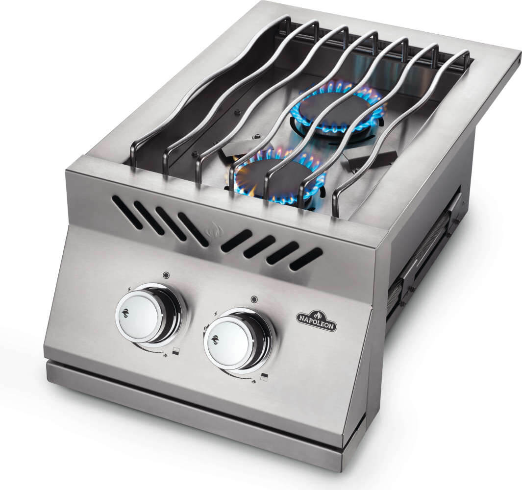 Napoleon Built-In 500 Series Stainless Steel Inline Dual Range Top Burner with Stainless Steel Cover BI12RT