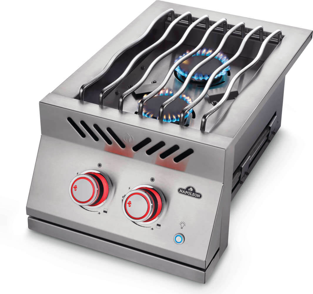 Napoleon Built-In 700 Series Stainless Steel Inline Dual Range Top Burner with Stainless Steel Cover BIB12RT