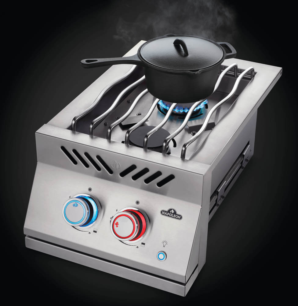 Napoleon Built-In 700 Series Stainless Steel Inline Dual Range Top Burner with Stainless Steel Cover BIB12RT