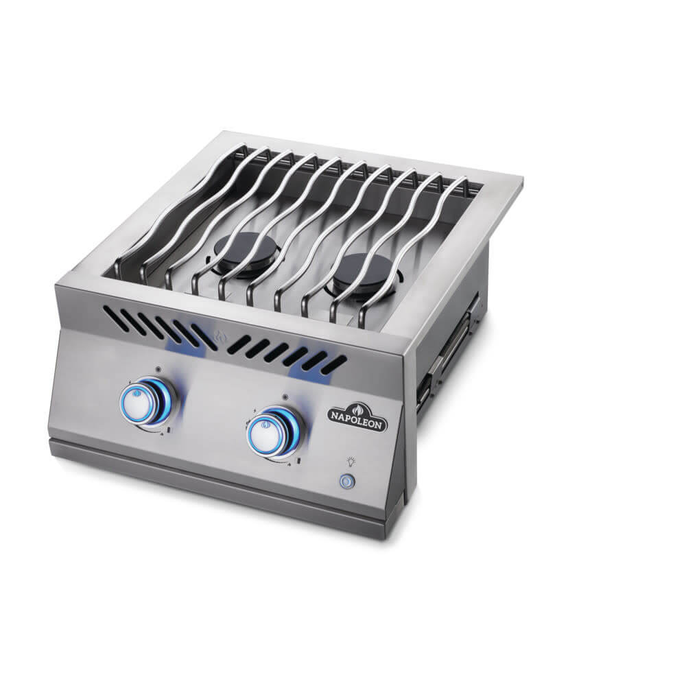 Napoleon Built-In 700 Series Stainless Steel Dual Range Top Burner with Stainless Steel Cover BIB18RT