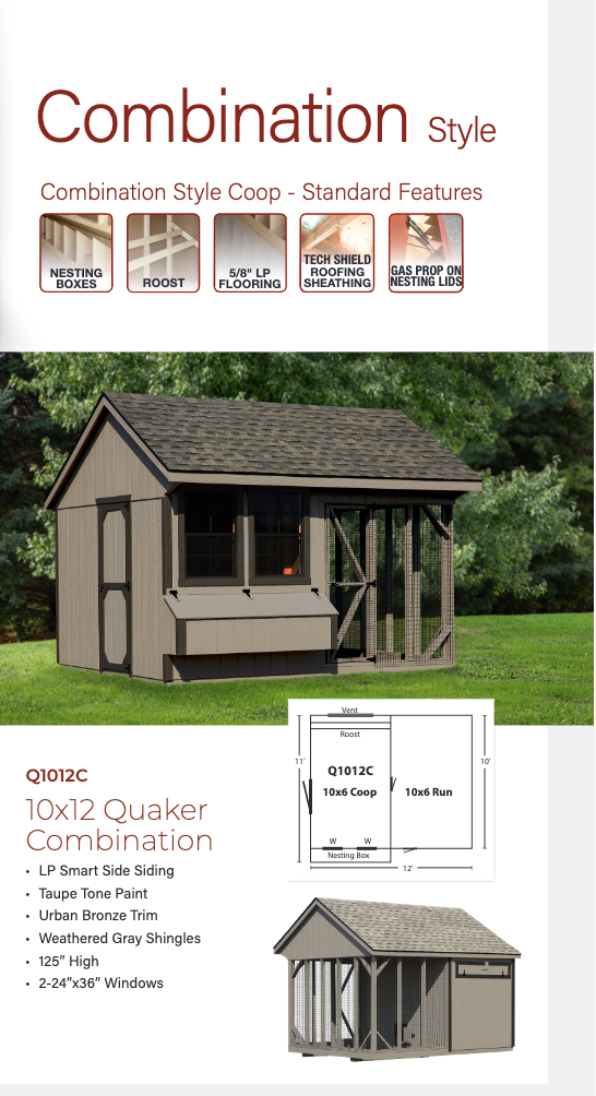 Hen House Chicken Coop Combination Quaker Q1012C