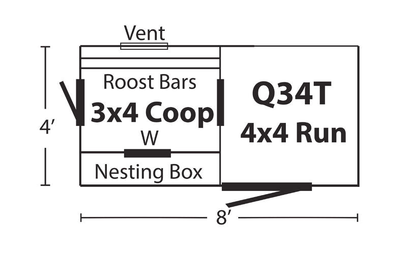 Hen House Chicken Coop The Tractor Q34T