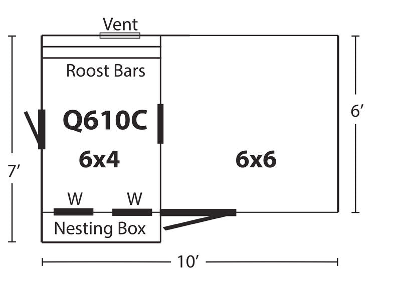 Hen House Chicken Coop Combination Quaker Q610C