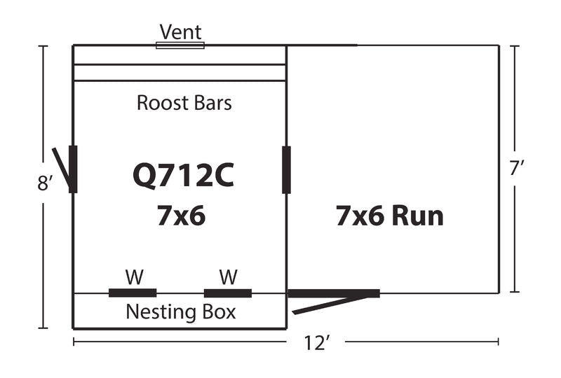 Hen House Chicken Coop Combination Quaker Q712C