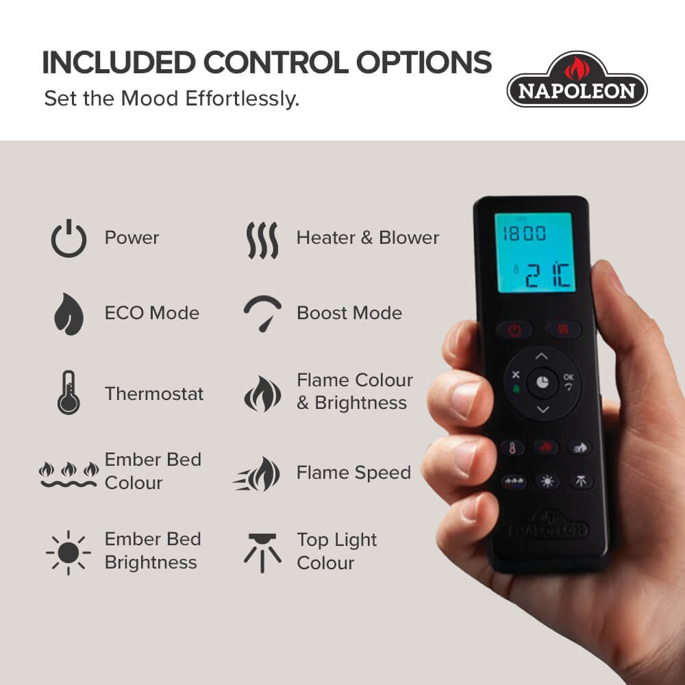 Napoleon Astound 74-inch Wall Mounted Electric Fireplace NEFL74AB