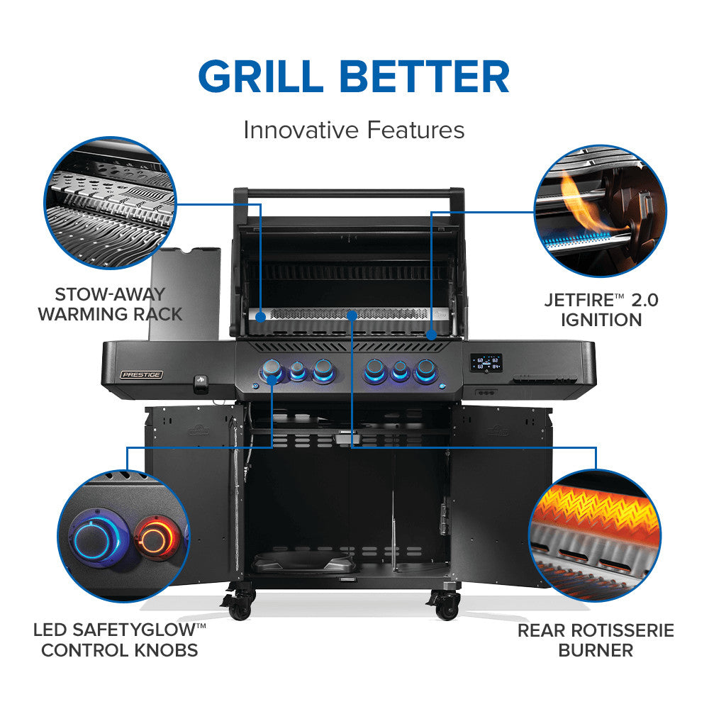 Napoleon Phantom Prestige 500 RSIB with Infrared Side and Rear Burners Gas Grill P500RSIB