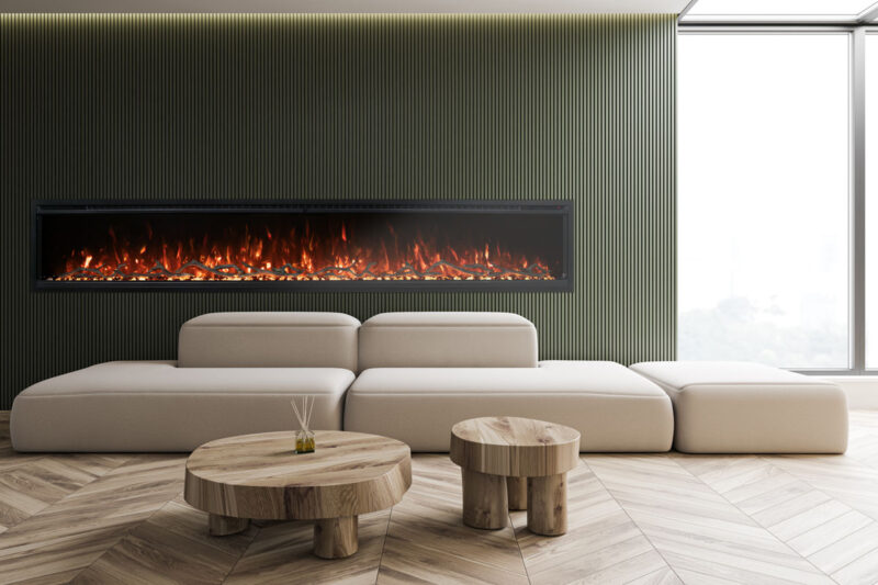Modern Flames 60" SPECTRUM SLIMLINE WALL MOUNT/ RECESSED FIREPLACE SPS-60B
