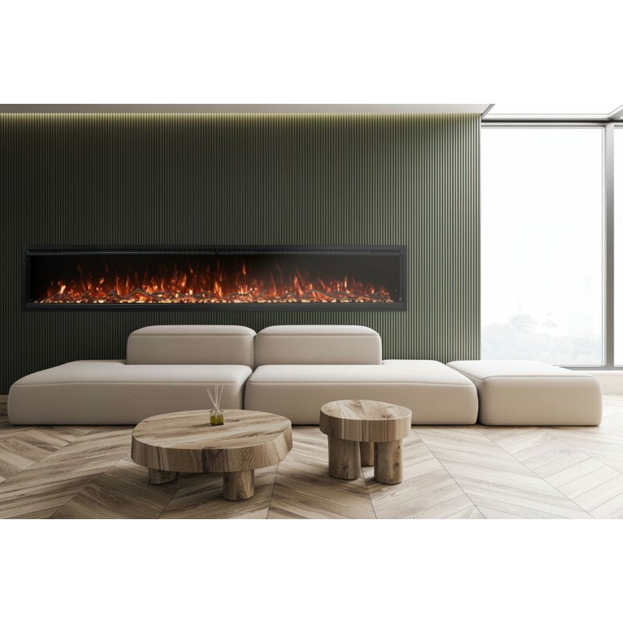 Modern Flames 100" SPECTRUM SLIMLINE WALL MOUNT/ RECESSED FIREPLACE SPS-100B