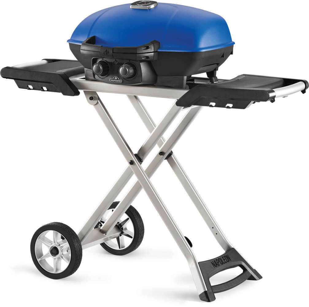 Napoleon TravelQ 285x with Scissor Cart and Griddle Liquid Propane Portable Gas Grill TQ285X-BL-1