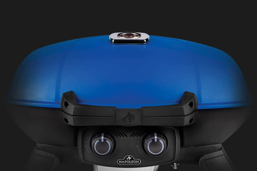 Napoleon TravelQ 285x with Scissor Cart and Griddle Liquid Propane Portable Gas Grill TQ285X-BL-1