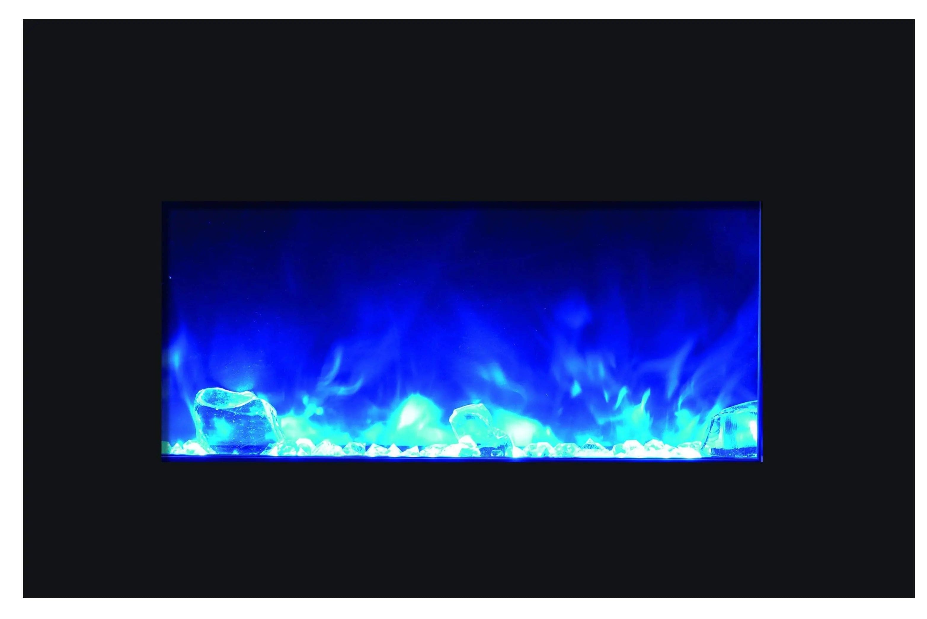 Amantii 30" Medium Insert Electric Fireplace INSERT-30-4026-BG with Black Glass Surround