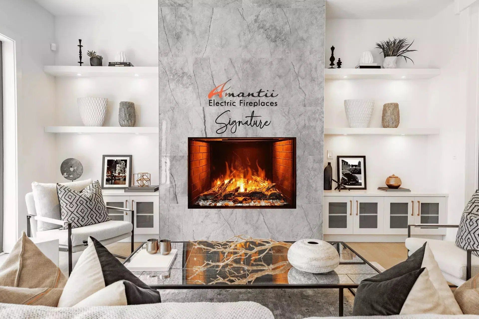 Amantii Signature 38-inch Built-in Electric Fireplace BI-TRD-38-SIG