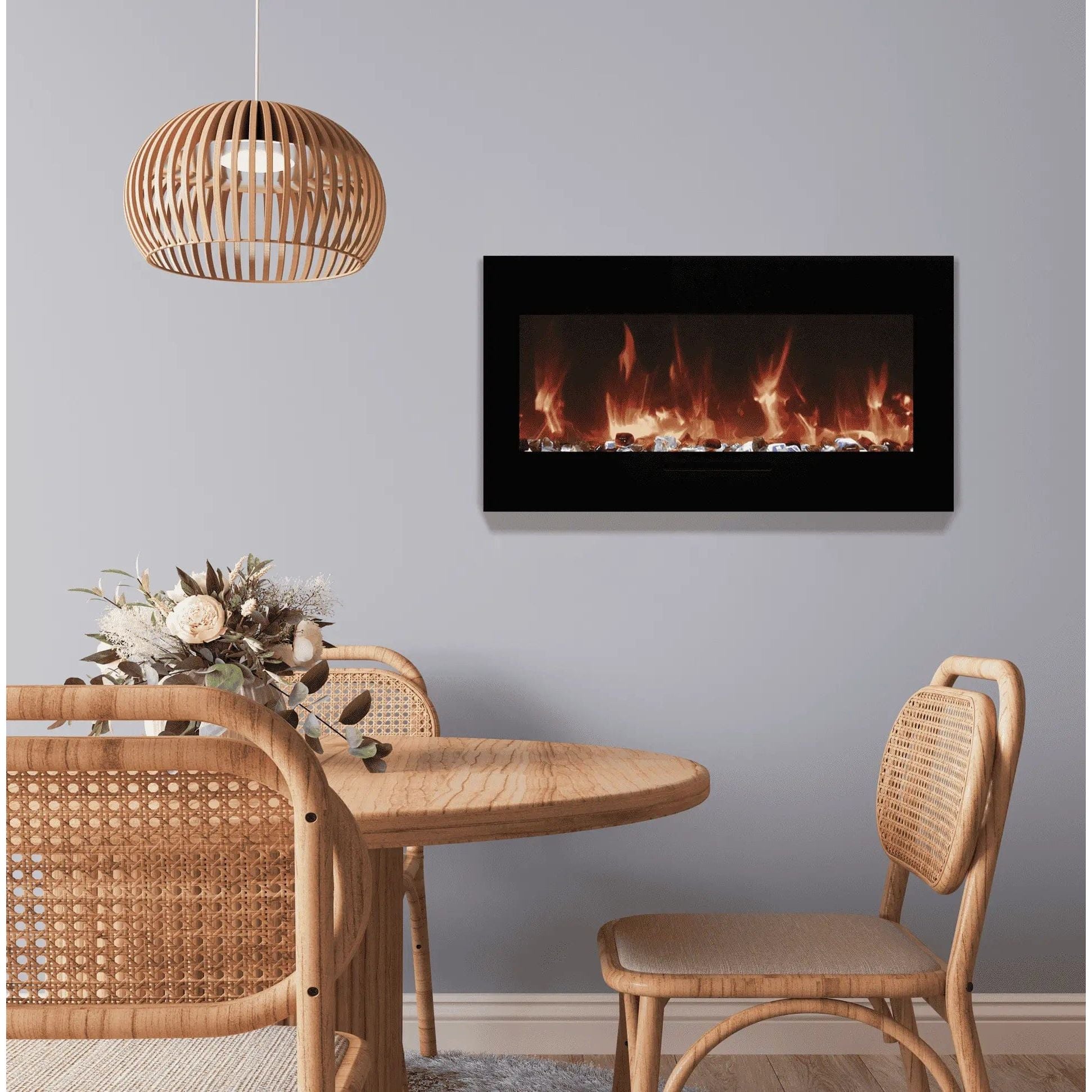 Amantii Wall Mount/Flush Mount 88" Electric Fireplace WM-FM-88-10023-BG