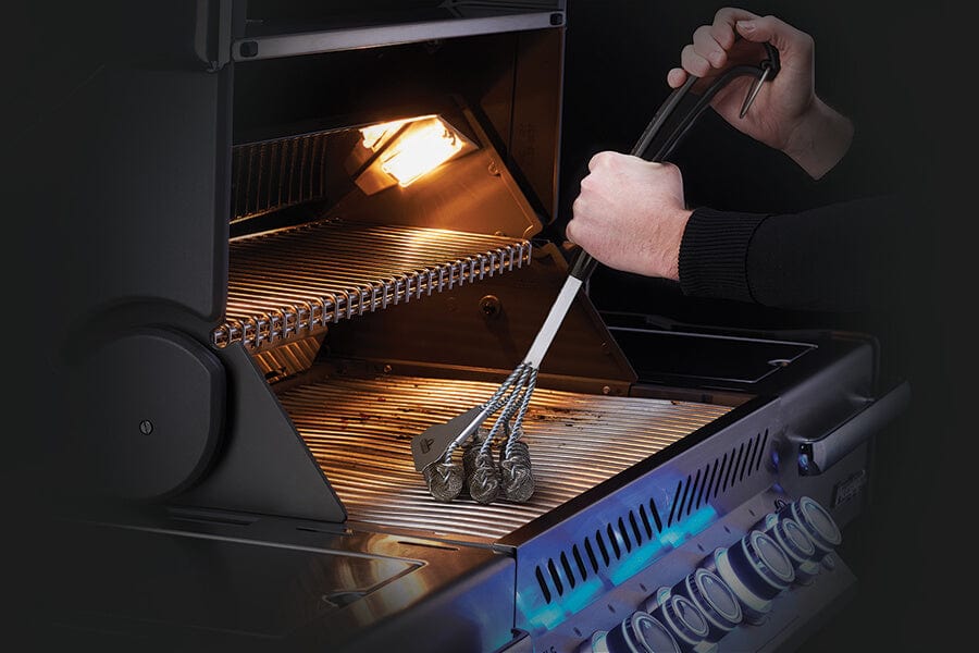 Napoleon Bristle-Free Triple Row Grill Brush with Rolled Stainless Steel 62059