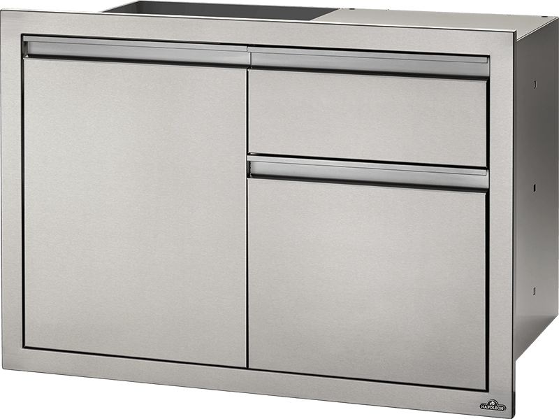 Napoleon Built-In Components 36" X 24" Stainless Steel Single Door & Double Drawer BI-3624-1D2DR
